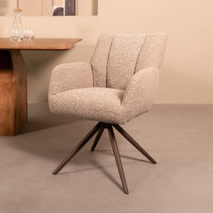 LABEL51 Eetkamerstoel Padua - Mushroom - - Brons Metalen Frame