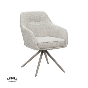 LABEL51 Eetkamerstoel Akira - Naturel - Boucle - Taupe Metalen Frame