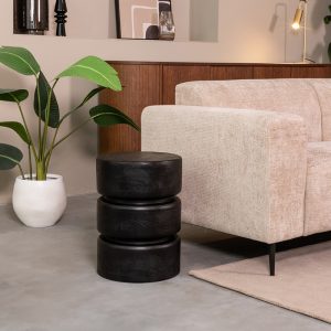 LABEL51 Bijzettafel Milly - Zwart - - 35 cm - Rond