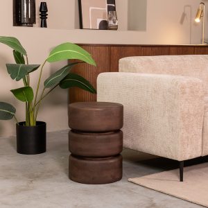 LABEL51 Bijzettafel Milly - Espresso - - 35 cm - Rond