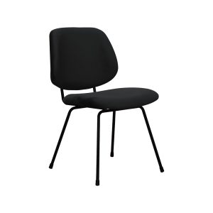 LABEL51 Eetkamerstoel Bello - Zwart - Velvet - Zwart Metalen Frame