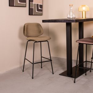 LABEL51 Barkruk Bello - Hunter - Fluweel - Hoog
