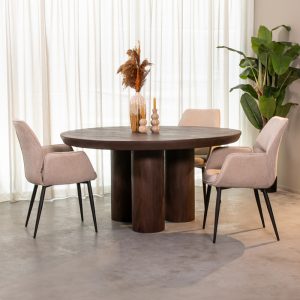 LABEL51 Eetkamertafel Olly - Espresso - - 150 cm - Rond