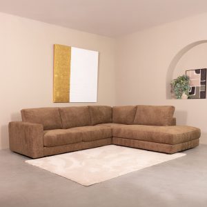 LABEL51 Hoekbank Valero - Retro Taupe Tresor - Chenille - Hoekbank Rechts