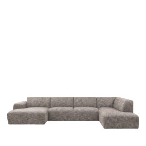 LABEL51 Bank Verona - Taupe Silencio - Geweven - U-Bank Rechts