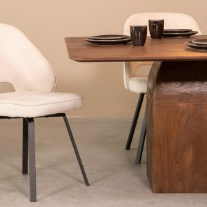 LABEL51 Eetkamertafel Ingo - Espresso - Mangohout - 130 cm - Vierkant